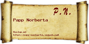 Papp Norberta névjegykártya